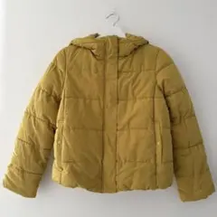 GUジーユー★USJミニオンズ仮装おすすめイエローカーキフード付中綿ジャケットM