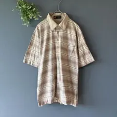 ゴールデンベア［M］大人カジュアル◎ワンポイント刺繍◎淡色◎ボーダー柄ポロシャツのサムネイル