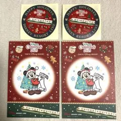 ディズニークリスマスリゾートライン2025ステッカーとスタンプラリー 2枚セット