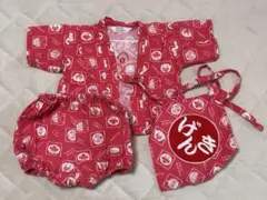 90cm アンパンマン　甚平セット　前掛け付き　ベビー　キッズ