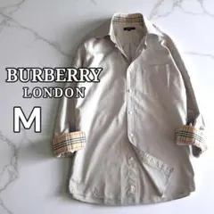 バーバリーロンドン 衿袖裏 ノバチェック BD オックスフォードシャツ グレー