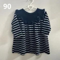 【美品】Bebe 綿100% ニットワンピース　長袖　ワンピース 90cm