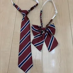 なんちゃって制服 リボン ネクタイ セット 赤 ワインレッド