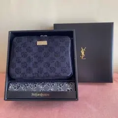 【未使用】イヴ・サンローラン　ポーチ　ミラー　ハンカチ　３点セット