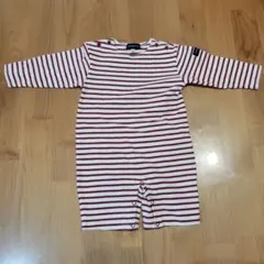 赤と白のストライプロンパース