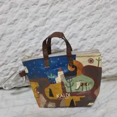 カルディ 伝説柄カラビナ付きミニバッグ キーホルダー ケース ポーチ KALDI