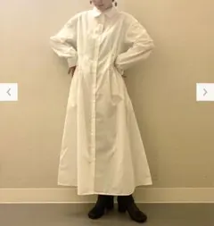 GU ジーユー　3XL ウエストタックシャツワンピース　ホワイト　新品　タグ付き