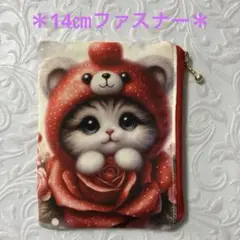 ハンドメイドꕤ フラットポーチꕤ猫