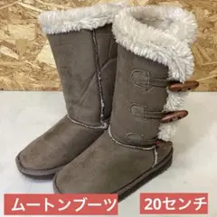 ムートンブーツ　20センチ　ジュニアブーツ子供用　茶　ファー　オシャレ　ち-28のサムネイル