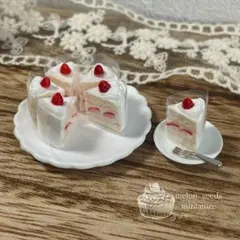 【オーダー受付中】いちごのショートケーキ 6ピース ミニチュアスイーツ