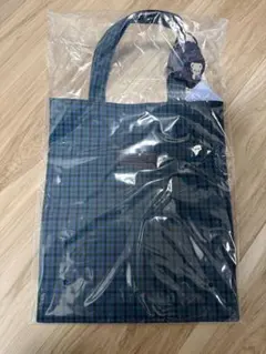 トートバッグ　青系ファミリアチェック