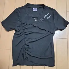ANAP GIRL 月チャーム付き リブTシャツ ブラック Sのサムネイル