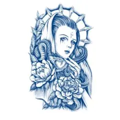 GZ522ジャグアタトゥーシール　オシャレ　少女蛇と花　2週間　防水　ハロウィンのサムネイル