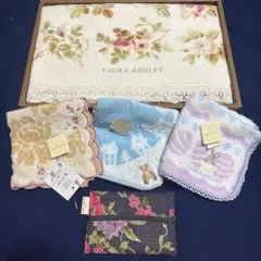 ローラアシュレイセット　バスタオル　タオルハンカチ　ティッシュケース