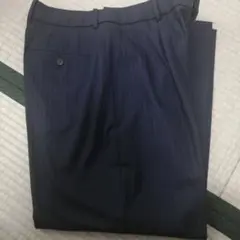 ユニクロ タックワイドパンツ ネイビーストライプ XLサイズ