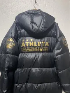 ATHLETA ブラック ダウンコート　アスレタ　ベンチコート　フットサル