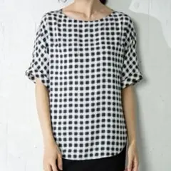 美品 ICB Soft Twill クルーネック ブラウス ギンガムチェックのサムネイル
