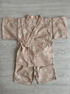 テータテート tete a tete ベビー 甚平 小花柄 ベージュ90