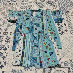 青色系 甚平 花柄・キャラクター柄　80サイズ