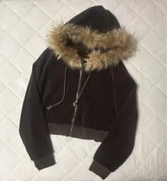 Y2K 短丈 ファー パーカー