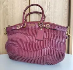 COACH マディソンギャザー レザー ソフィア サッチェル 2WAY バッグ