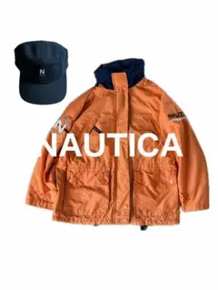 90s NAUTICA ノーチカ ノーティカ ナイロンジャケット キャップセット