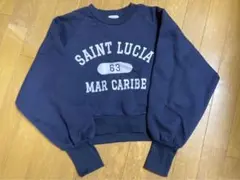 トップス　スウェット　トレーナー　ロゴ　ショート　裏起毛