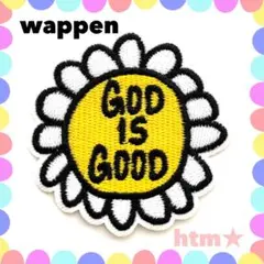 フラワー　花　英字　英語　ワッペン　アイロン刺繍ワッペン　アップリケ