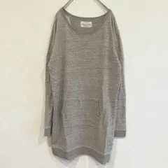 【ゴア】スウェット素材　グレー　チュニック丈　トップス　コットン　フリーサイズ