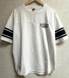 AVIREX フットボールTシャツ ホワイト ストライプ袖　XL