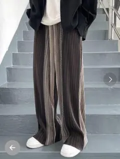 ブラウン ワイドパンツ
