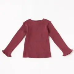 【petit main】】花柄編みテレコニット　110cm