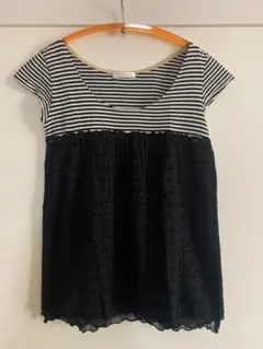半袖　レース/ボーダーのサムネイル