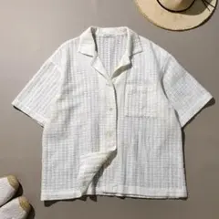 美品 ビューティーアンドユース コットンナイロンメッシュショートスリーブシャツのサムネイル