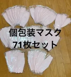 立体型 高密度 不織布 マスク 不織布 個包装 71 枚　ピンク 2種類