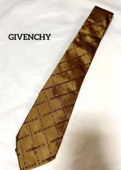 極美品 GIVENCHY イタリア製 ジバンシー ネクタイ シルク 金色