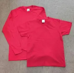 赤　無地Tシャツ　2枚組　160cm長袖　140cm半袖　未使用　コスプレにも