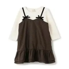 petit main プティマイン　ギンガムドッキングワンピース　80サイズ