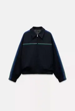 ネイビー チェック柄 ジップアップジャケットのサムネイル