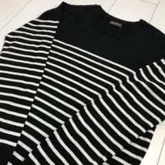 未使用新品！nano-universe モノトーン ボーダー ニット カットソー