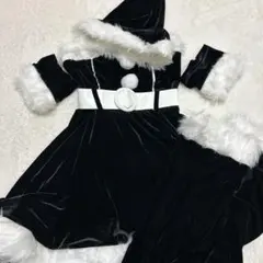 黒いサンタ風ドレスと帽子セット