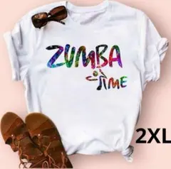 ZUMBAの ロゴダンス衣装　ヨガ　ウェアTシャツ ランニングウェア 2XL