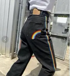 レインボー ブラックデニム ZARA adidas NIKE PUMA 個性的