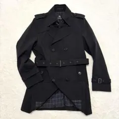 ⭐美品⭐バーバリーブラックレーベル　カシミヤ　ステンカラーコート　黒 BURBERRY BLACK LABEL（バーバリーブラックレーベル） ステン