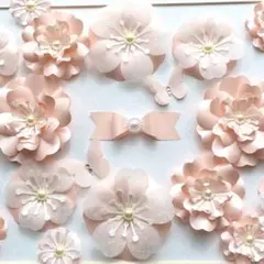 ペーパーフラワー　八重桜　桜　23p 桜色パール光沢　ペーパークラフト