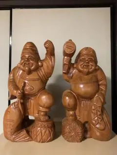 木製 恵比寿像 2体セット 2025年最新】恵比寿様像の人気アイテム - メルカリ