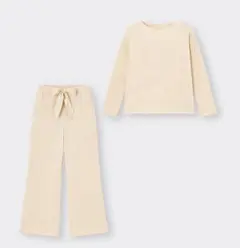 GU 腰部綁帶家居服套裝 駝色 S碼