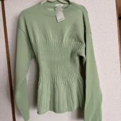 新品 Techichi ビスチェ風ペプラムニット グリーン