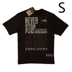 ノースフェイス 半袖 tシャツ コーディネート 黒 ブラック 海外Sサイズ