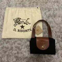 IL BISONTE 折りたたみバッグ 黒　タグつき